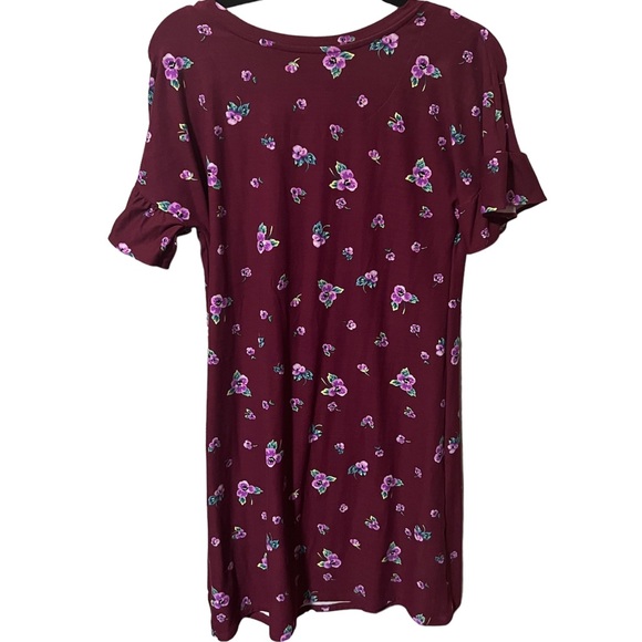 Old Navy Maroon Floral Mini Dress - Picture 2 of 3